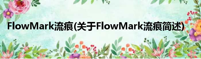 FlowMark流痕(对于FlowMark流痕简述)
