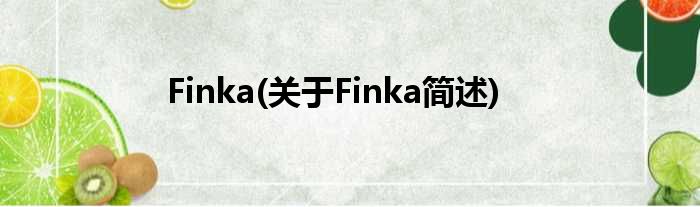 Finka(对于Finka简述)