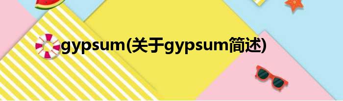 gypsum(对于gypsum简述)