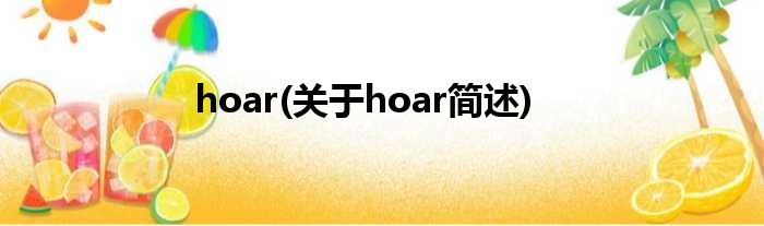 hoar(对于hoar简述)