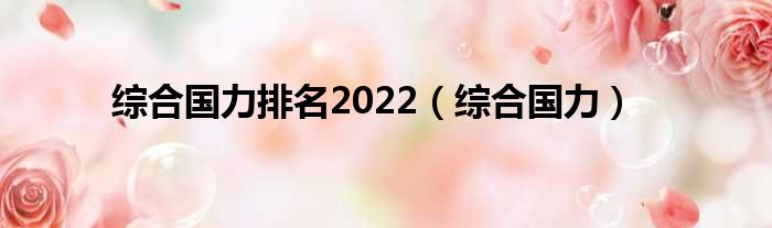 综合国力排名2022（综合国力）