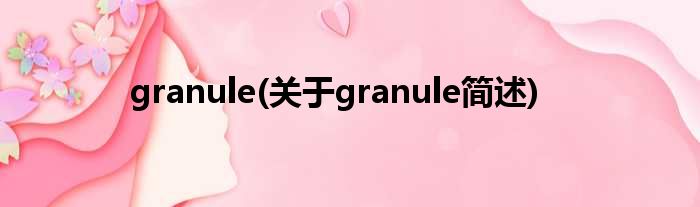 granule(对于granule简述)