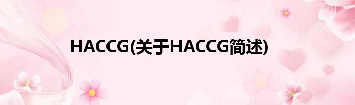 HACCG(对于HACCG简述)