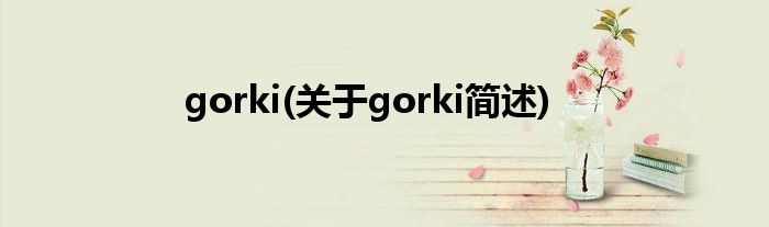 gorki(对于gorki简述)