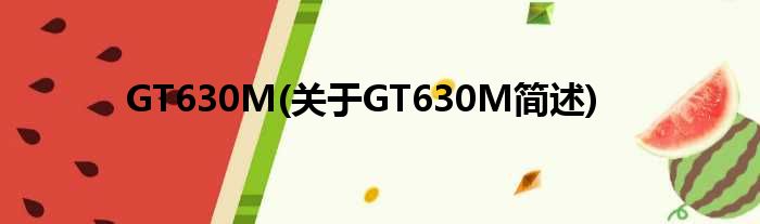 GT630M(对于GT630M简述)