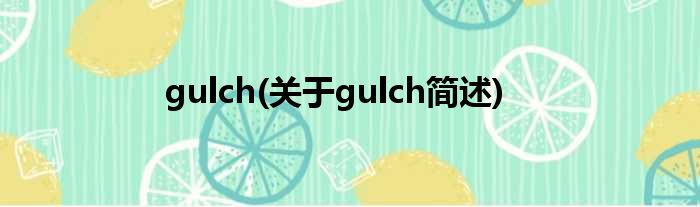 gulch(对于gulch简述)