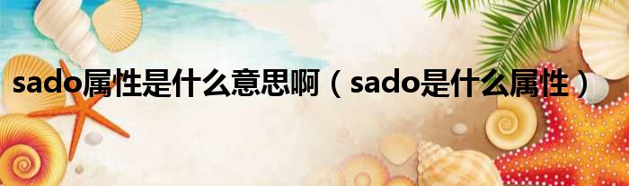 sado属性是甚么意思啊（sado是甚么属性）