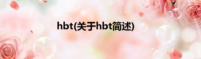 hbt(对于hbt简述)