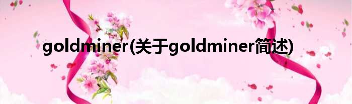 goldminer(对于goldminer简述)