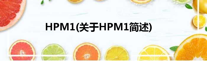 HPM1(对于HPM1简述)