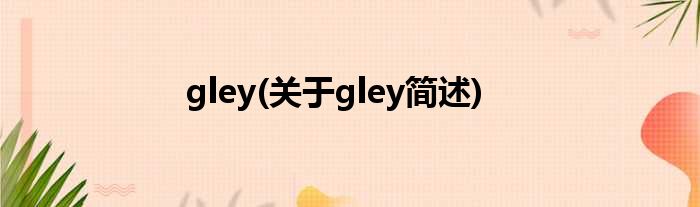 gley(对于gley简述)