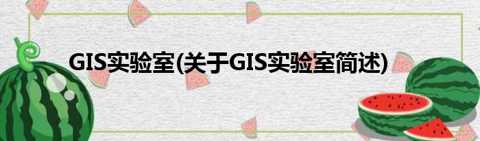 GIS试验室(对于GIS试验室简述)