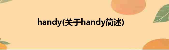handy(对于handy简述)