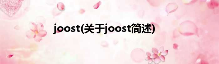 joost(对于joost简述)