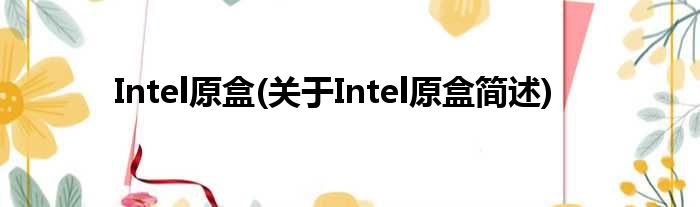 Intel原盒(对于Intel原盒简述)