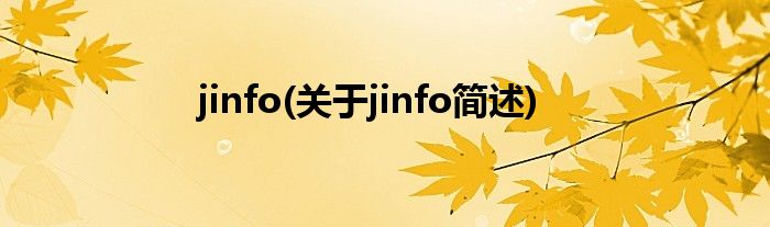 jinfo(对于jinfo简述)