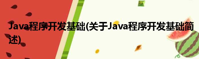 Java挨次开拓根基(对于Java挨次开拓根基简述)