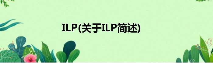 ILP(对于ILP简述)