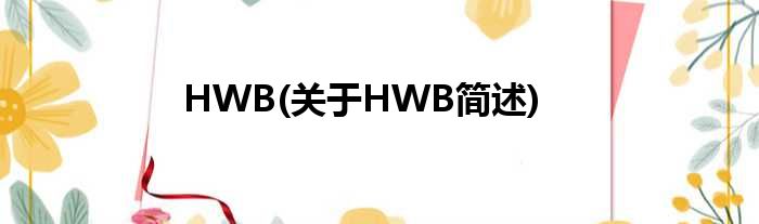 HWB(对于HWB简述)