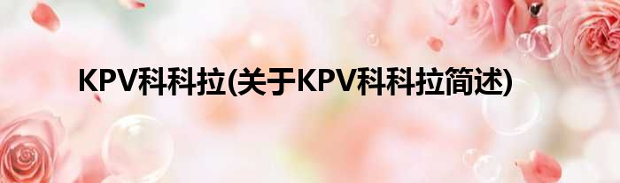 KPV科科拉(对于KPV科科拉简述)