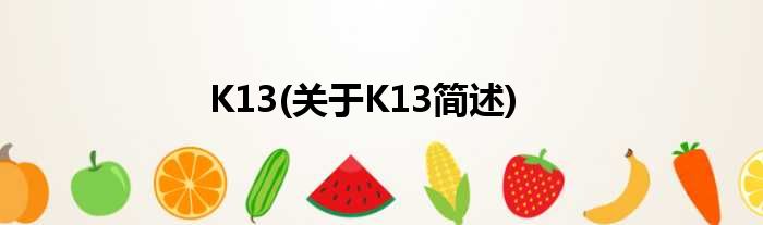 K13(对于K13简述)