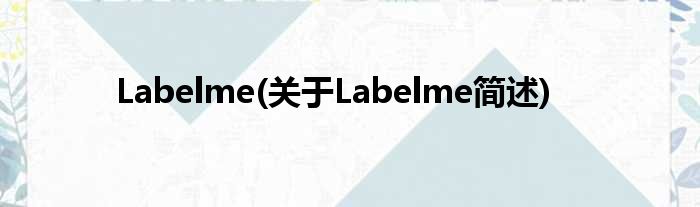 Labelme(对于Labelme简述)