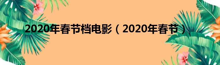 2020年春节档片子（2020年春节）