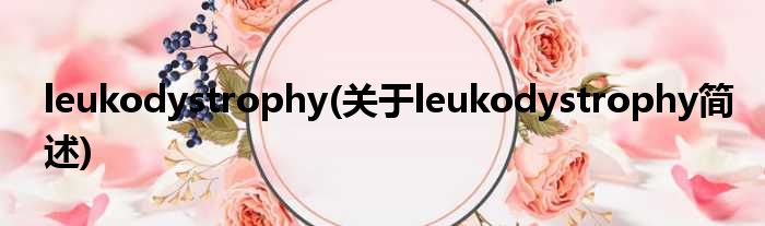 leukodystrophy(对于leukodystrophy简述)