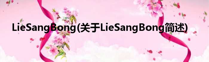 LieSangBong(对于LieSangBong简述)