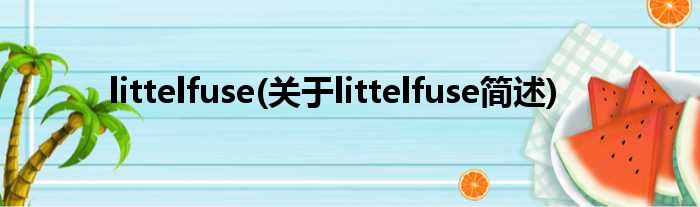 littelfuse(对于littelfuse简述)