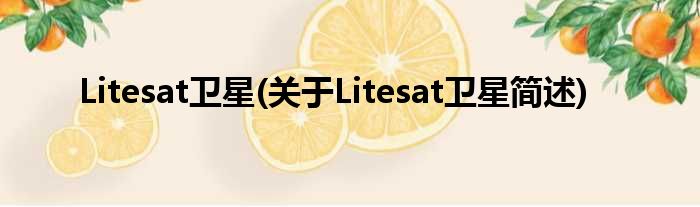 Litesat卫星(对于Litesat卫星简述)