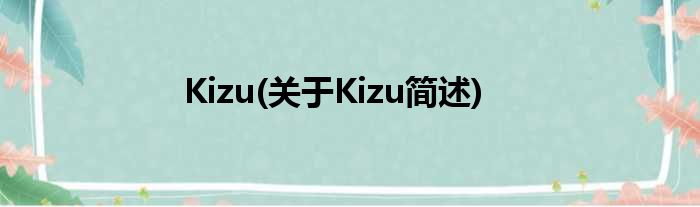 Kizu(对于Kizu简述)