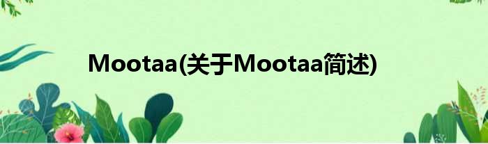 Mootaa(对于Mootaa简述)