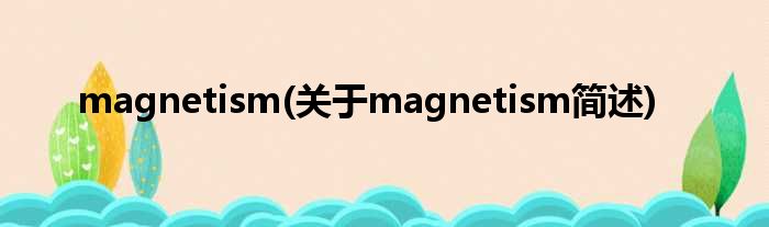 magnetism(对于magnetism简述)