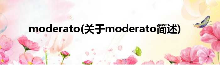 moderato(对于moderato简述)
