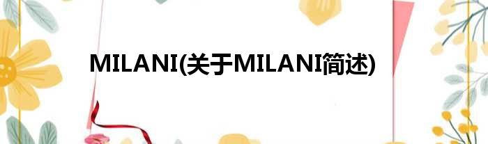 MILANI(对于MILANI简述)