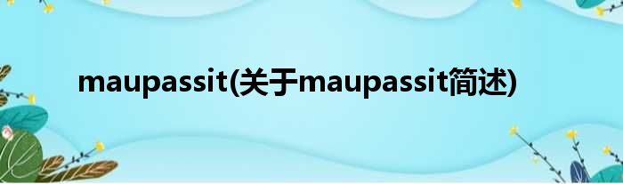 maupassit(对于maupassit简述)