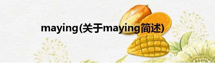maying(对于maying简述)