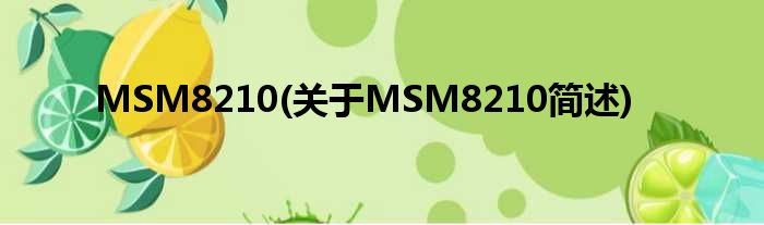 MSM8210(对于MSM8210简述)