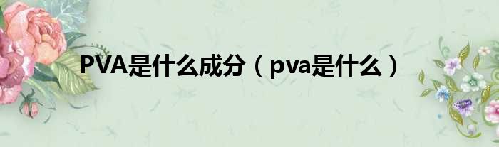 PVA是甚么成份（pva是甚么）