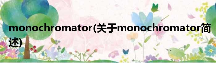 monochromator(对于monochromator简述)