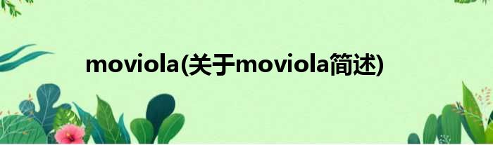 moviola(对于moviola简述)