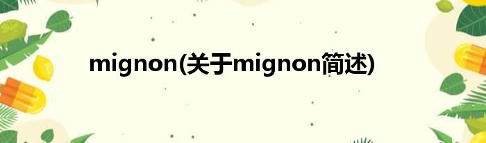mignon(对于mignon简述)