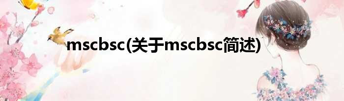 mscbsc(对于mscbsc简述)