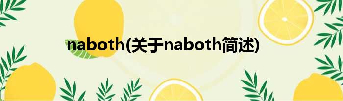 naboth(对于naboth简述)