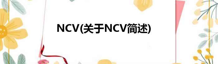 NCV(对于NCV简述)