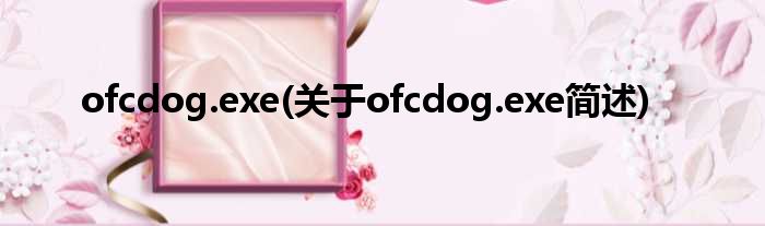 ofcdog.exe(对于ofcdog.exe简述)