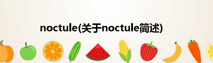 noctule(对于noctule简述)