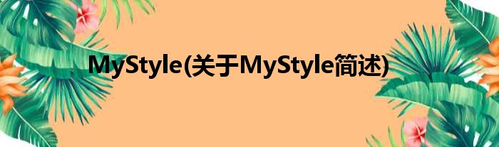 MyStyle(对于MyStyle简述)