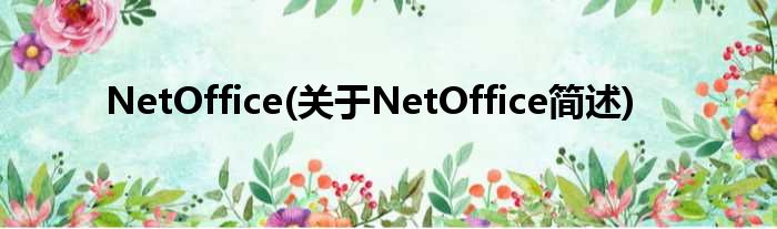 NetOffice(对于NetOffice简述)